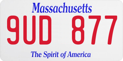 MA license plate 9UD877