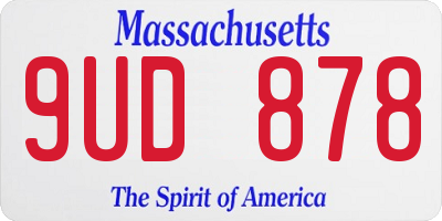 MA license plate 9UD878