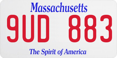 MA license plate 9UD883