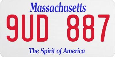 MA license plate 9UD887