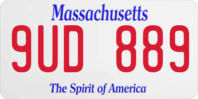 MA license plate 9UD889