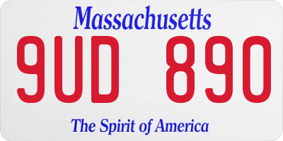 MA license plate 9UD890