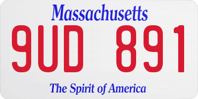 MA license plate 9UD891