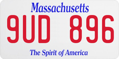 MA license plate 9UD896