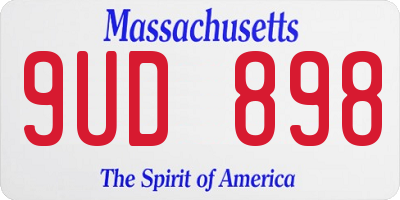 MA license plate 9UD898