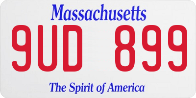 MA license plate 9UD899