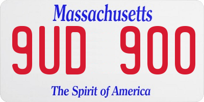MA license plate 9UD900