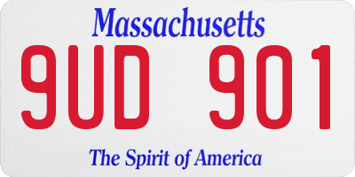 MA license plate 9UD901