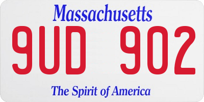 MA license plate 9UD902
