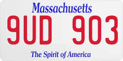 MA license plate 9UD903