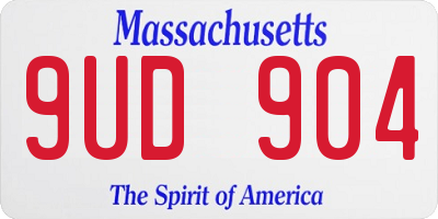 MA license plate 9UD904
