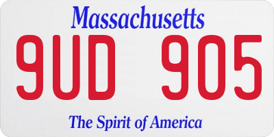 MA license plate 9UD905