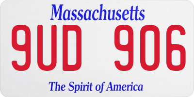 MA license plate 9UD906