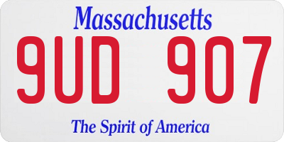 MA license plate 9UD907