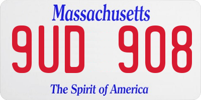 MA license plate 9UD908