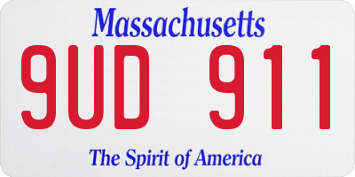 MA license plate 9UD911