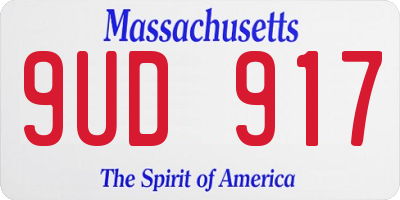 MA license plate 9UD917