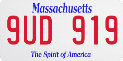 MA license plate 9UD919