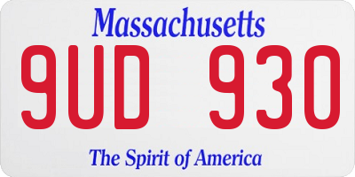 MA license plate 9UD930