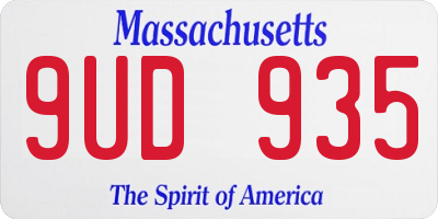 MA license plate 9UD935