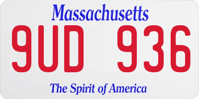 MA license plate 9UD936