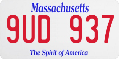 MA license plate 9UD937