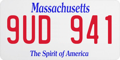 MA license plate 9UD941