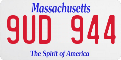 MA license plate 9UD944
