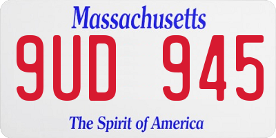 MA license plate 9UD945