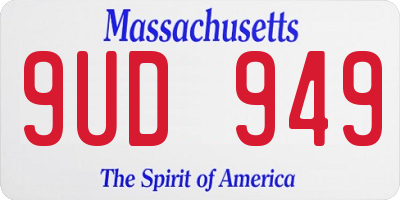 MA license plate 9UD949