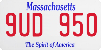 MA license plate 9UD950