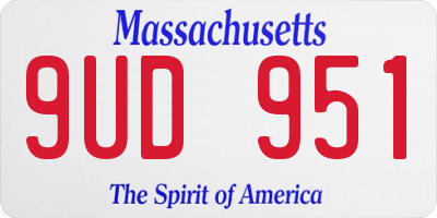 MA license plate 9UD951