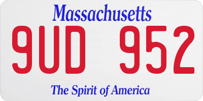 MA license plate 9UD952