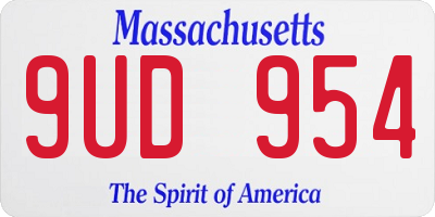 MA license plate 9UD954
