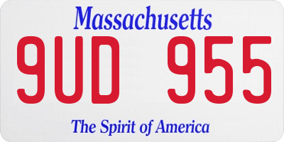 MA license plate 9UD955