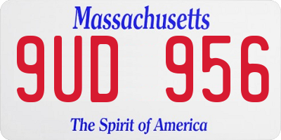 MA license plate 9UD956