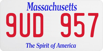 MA license plate 9UD957