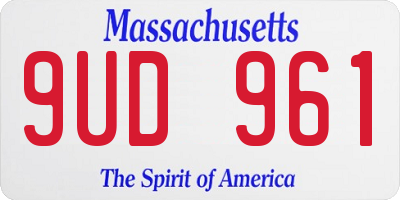MA license plate 9UD961