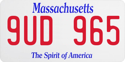 MA license plate 9UD965
