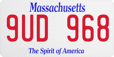 MA license plate 9UD968