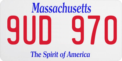 MA license plate 9UD970