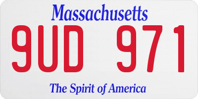 MA license plate 9UD971