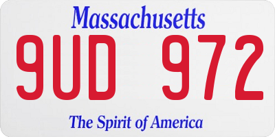 MA license plate 9UD972