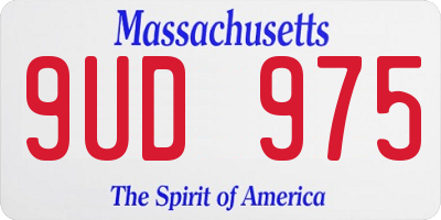 MA license plate 9UD975