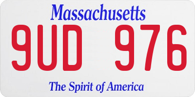 MA license plate 9UD976