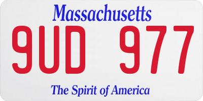 MA license plate 9UD977
