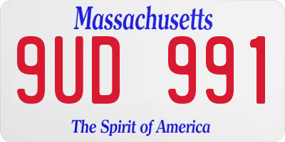 MA license plate 9UD991