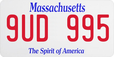 MA license plate 9UD995