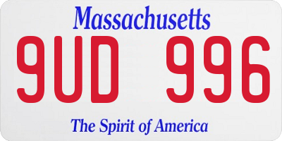 MA license plate 9UD996