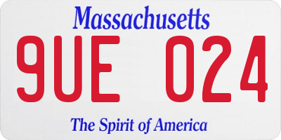 MA license plate 9UE024